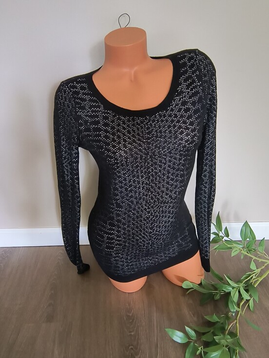 Express Tops - Express Women's Top Snakeskin Print Sweater Long Sleeve Black Gray XS